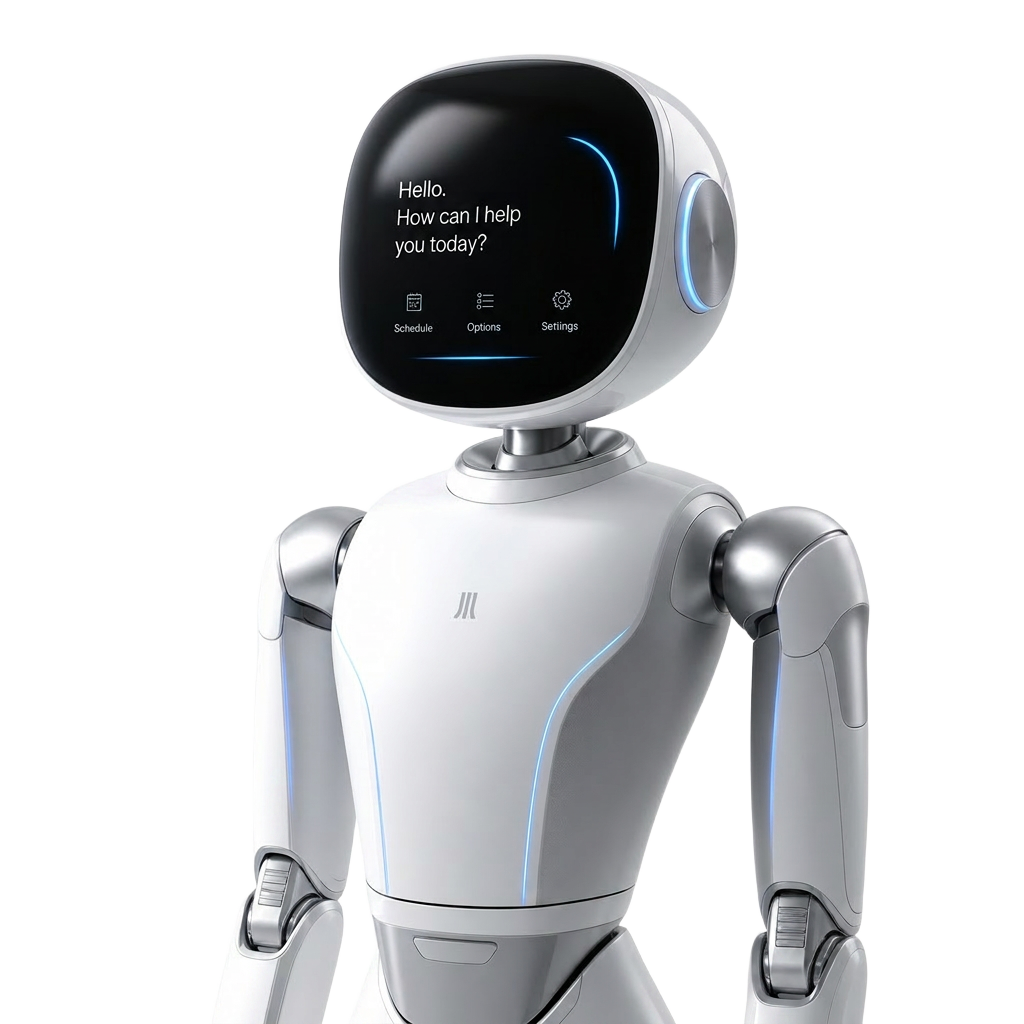 3D AI robot representing intelligent technology solutions
